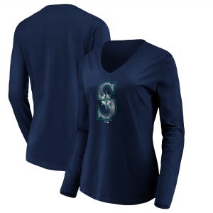 Seattle Mariners Women’s Core Team Long Sleeve V-Neck T-Shirt