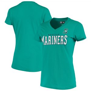 Seattle Mariners Women’s Team Logo Game On V-Neck T-Shirt