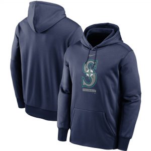 Seattle Mariners Nike Logo Therma Performance Pullover Hoodie